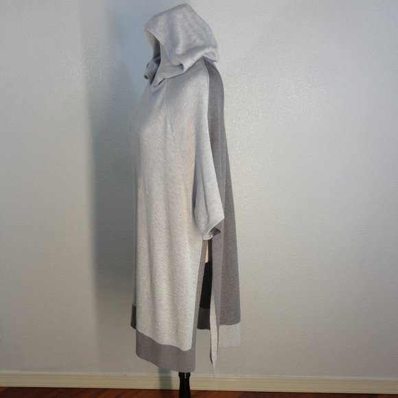 Lululemon Hooded Poncho Size M-L - Gray Color Block Tunic Sweater side vents - Picture 4 of 8
